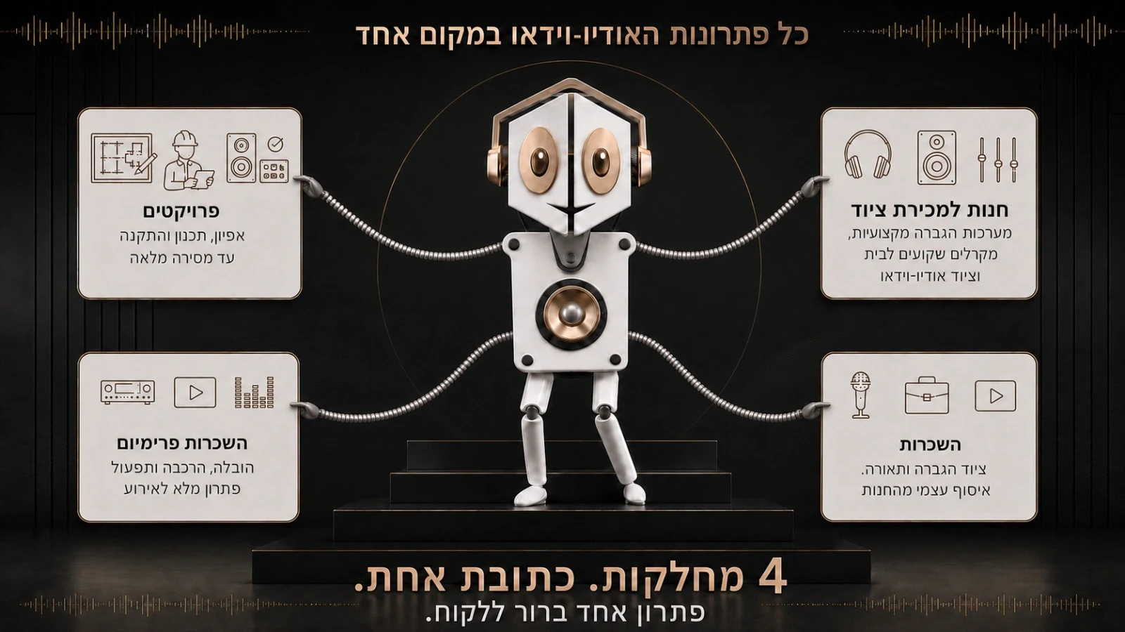 4 פתרונות אודיו-וידאו במקום אחד